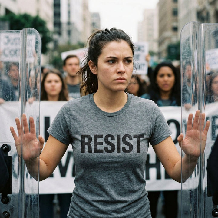 Womens Resist T Shirts Political Anti Authority Protest Tees Rebel Rally March Tee