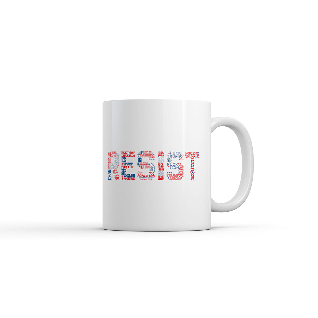 Funny White Resist Fuck Trump Elon Coffee Mug Nerdy Political sarcastic Tee