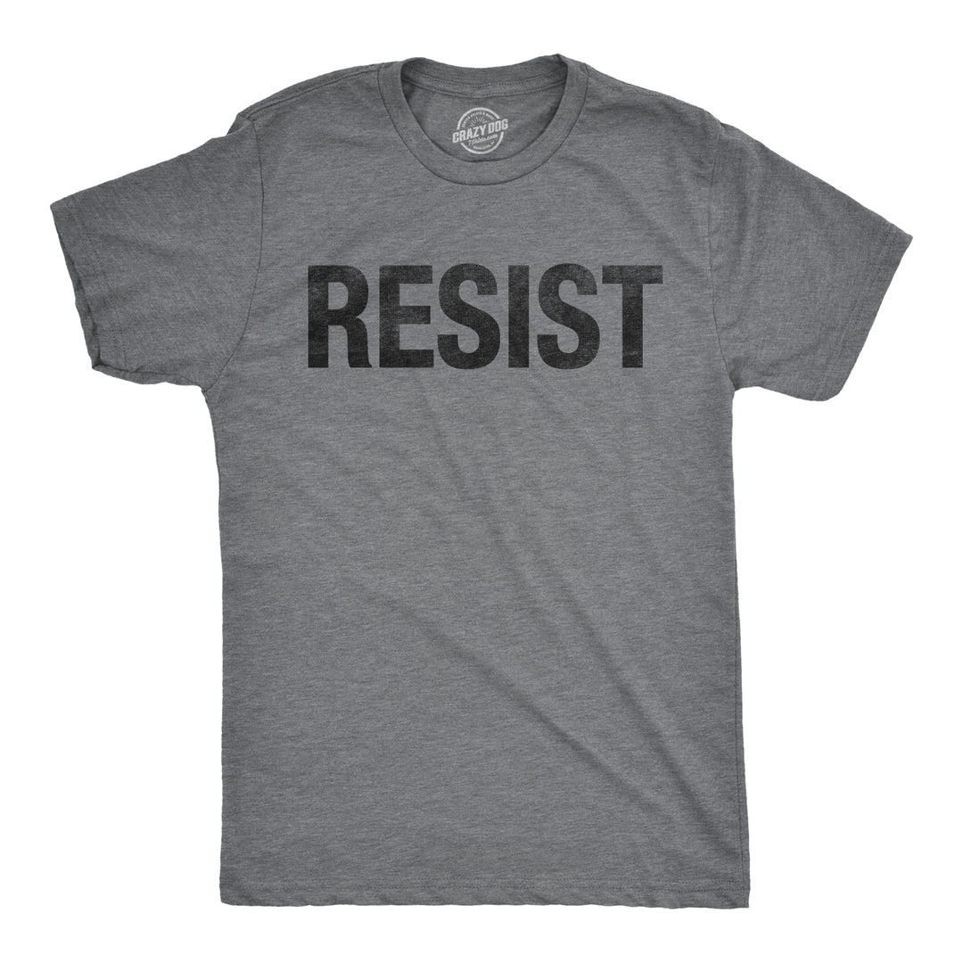 Funny Light Heather Grey - Resist RESIST Mens T Shirt Nerdy Political Tee