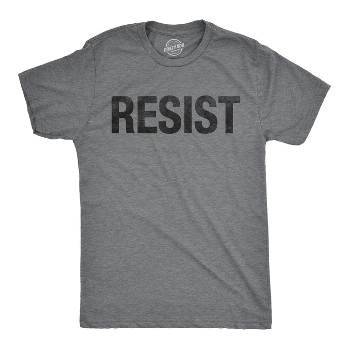 Funny Light Heather Grey - Resist RESIST Mens T Shirt Nerdy Political Tee