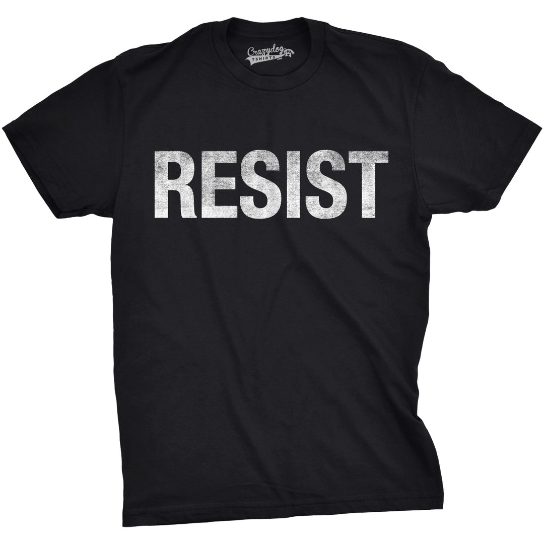 Funny Heather Black - Resist RESIST Mens T Shirt Nerdy Political Tee