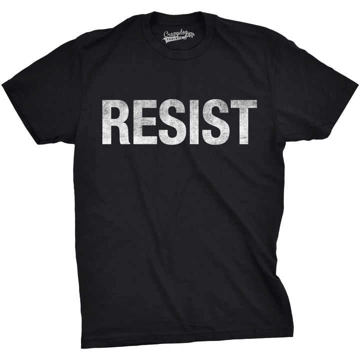 Funny Heather Black - Resist RESIST Mens T Shirt Nerdy Political Tee