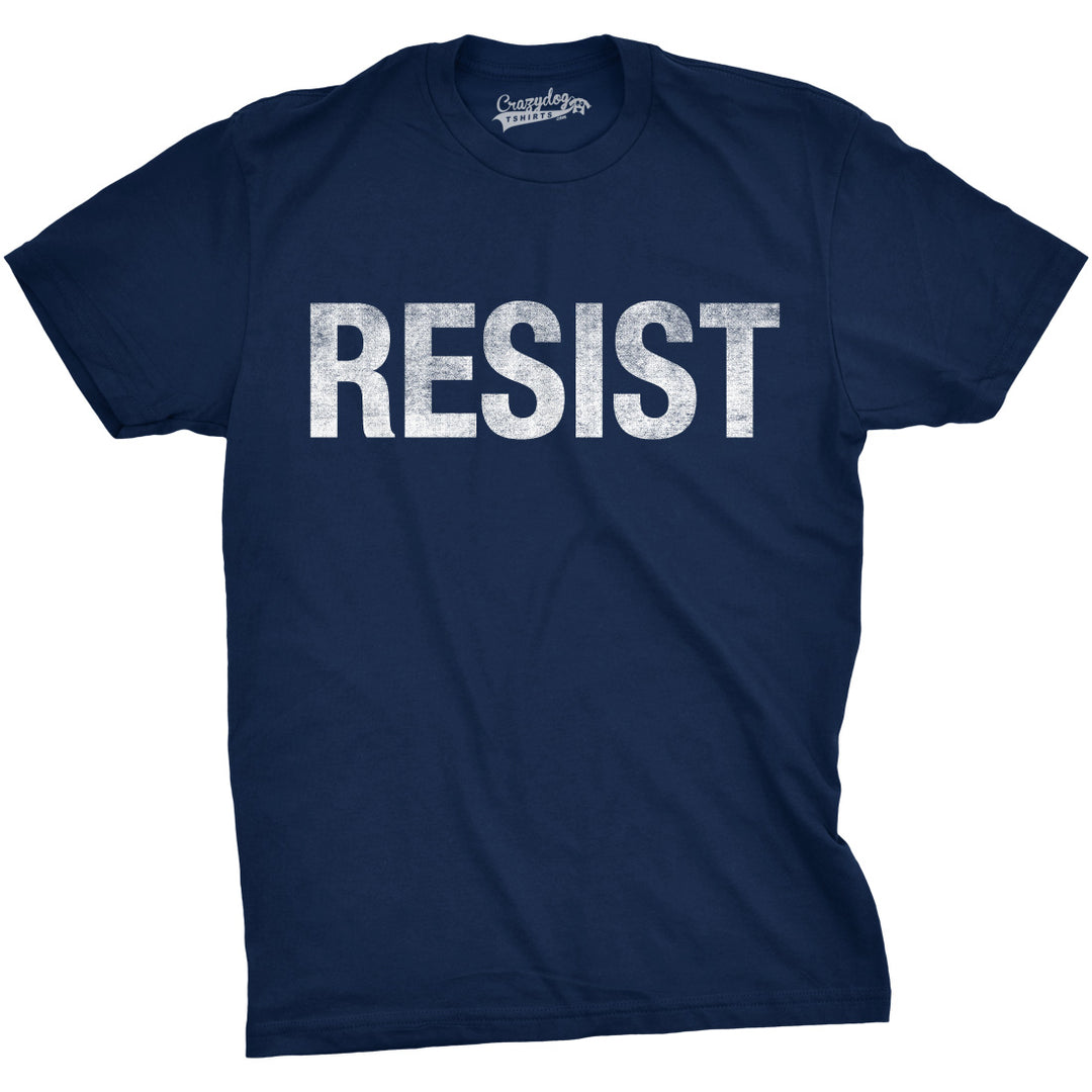 Funny Heather Navy - Resist RESIST Mens T Shirt Nerdy Political Tee