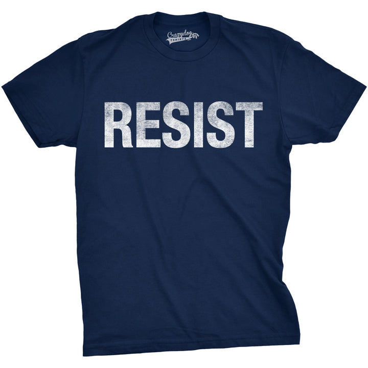 Funny Heather Navy - Resist RESIST Mens T Shirt Nerdy Political Tee