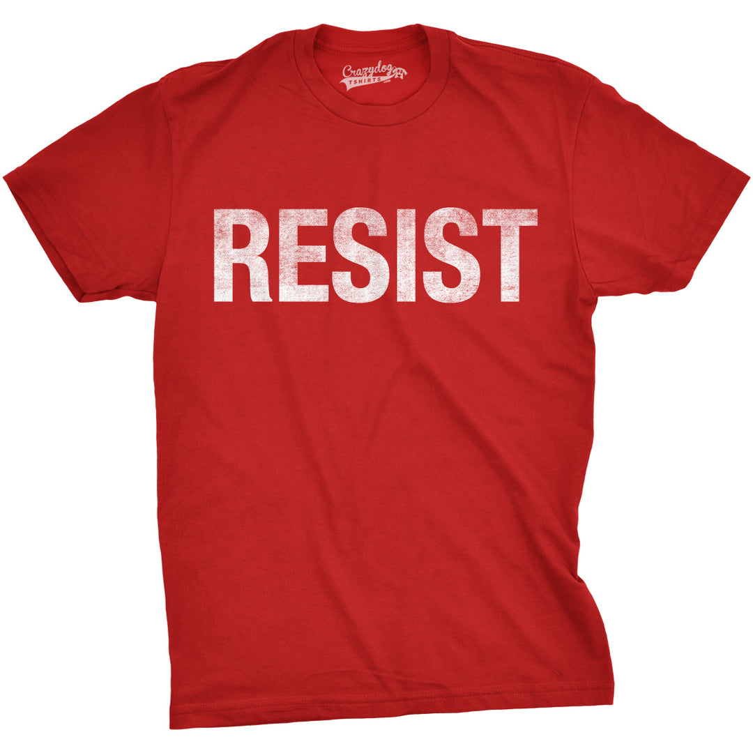 Funny Heather Red - Resist RESIST Mens T Shirt Nerdy Political Tee