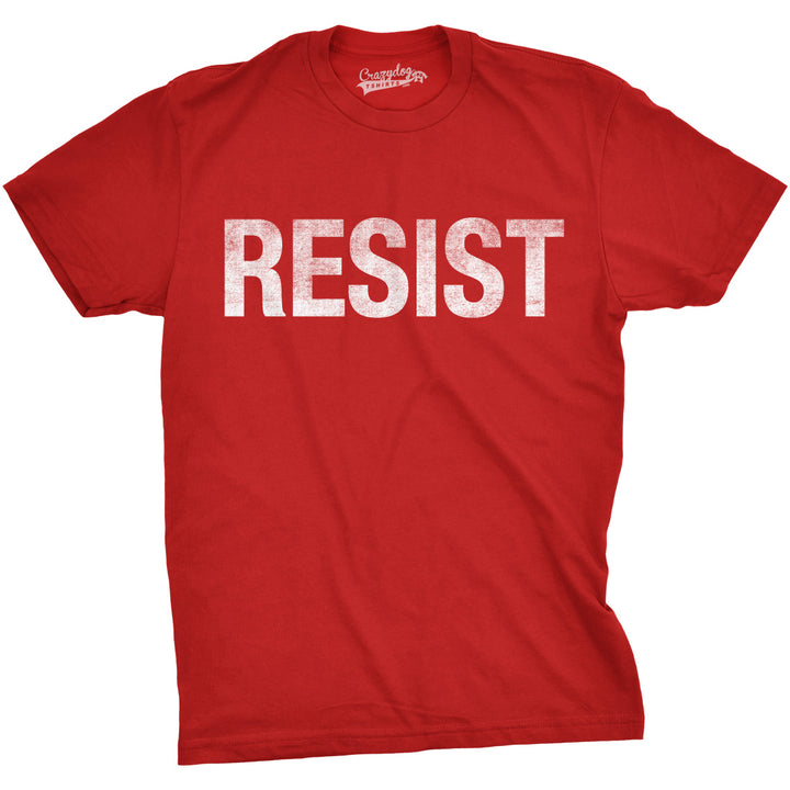 Funny Heather Red - Resist RESIST Mens T Shirt Nerdy Political Tee