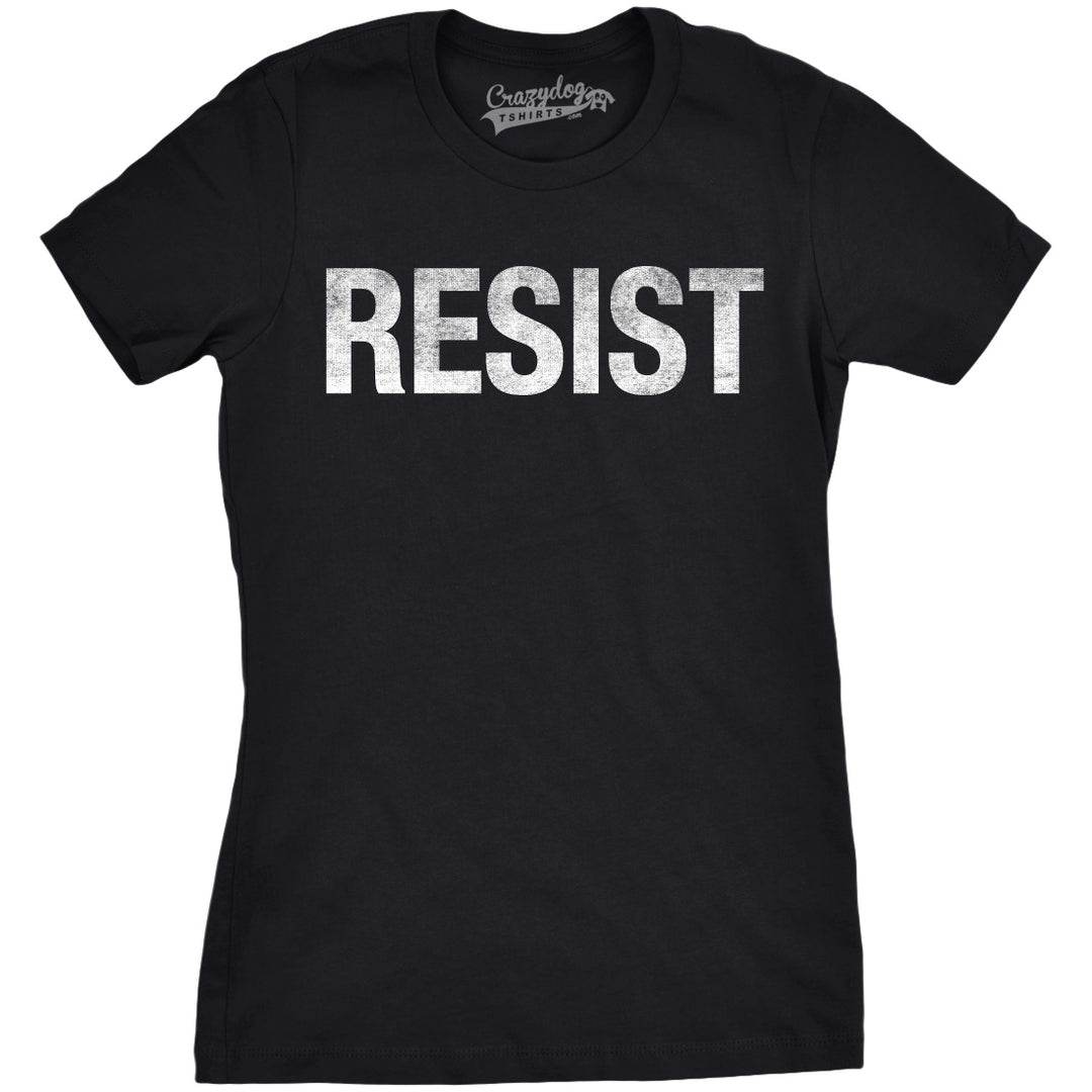 Funny Heather Black - Resist RESIST Womens T Shirt Nerdy Political Tee