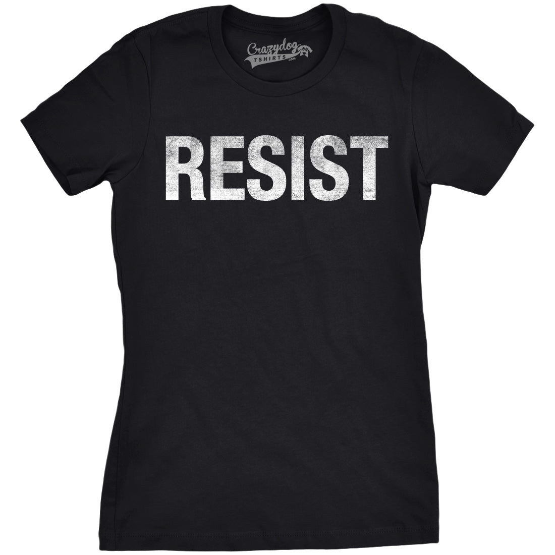 Funny Black RESIST Womens T Shirt Nerdy Political Tee
