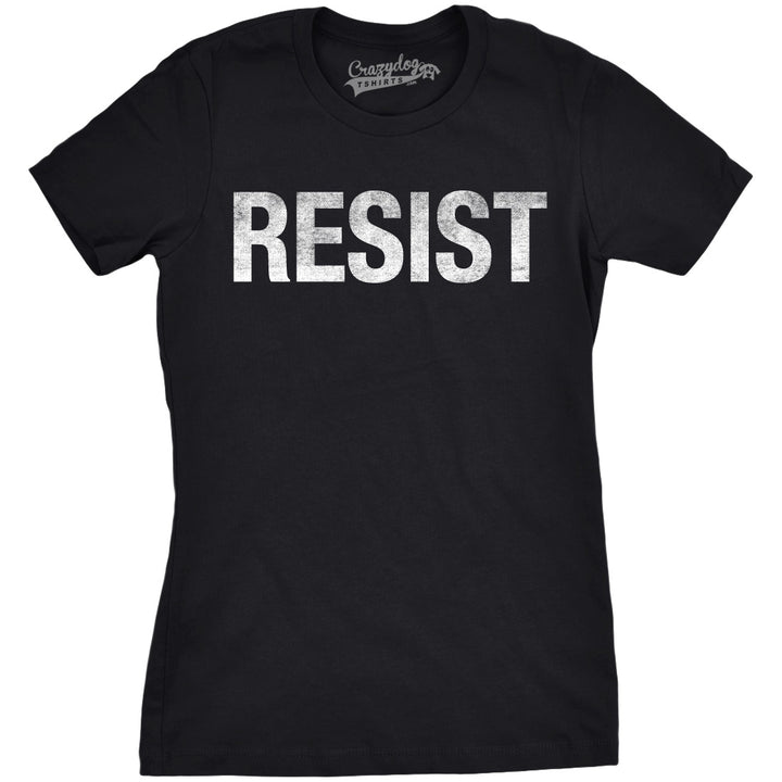 Funny Heather Black - Resist RESIST Womens T Shirt Nerdy Political Tee