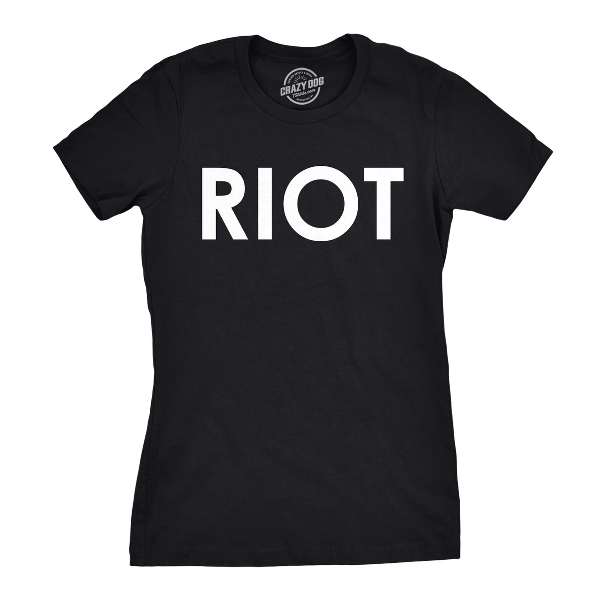 Funny Black Riot Womens T Shirt Nerdy Political Tee