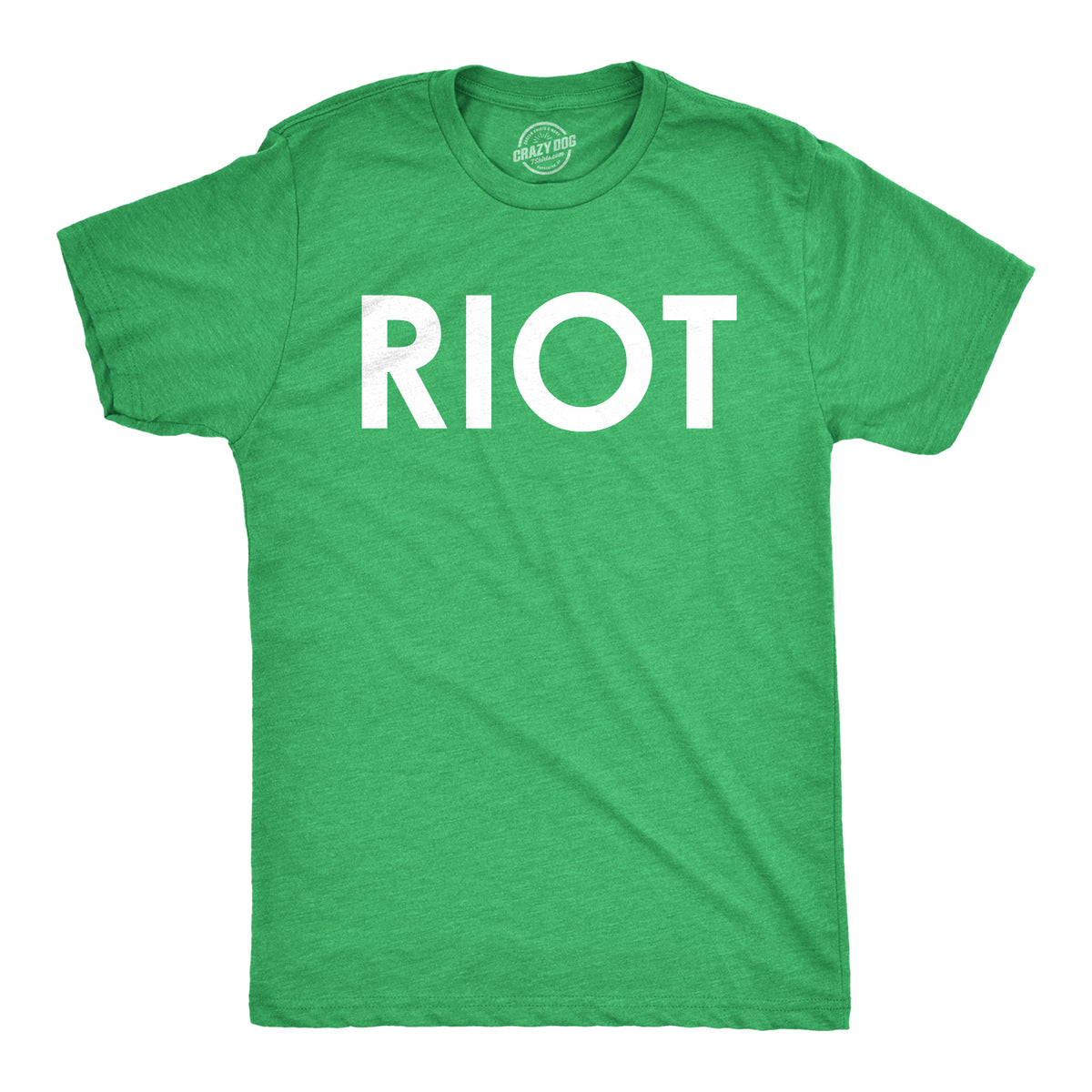 Funny Heather Green Riot Mens T Shirt Nerdy Political Tee