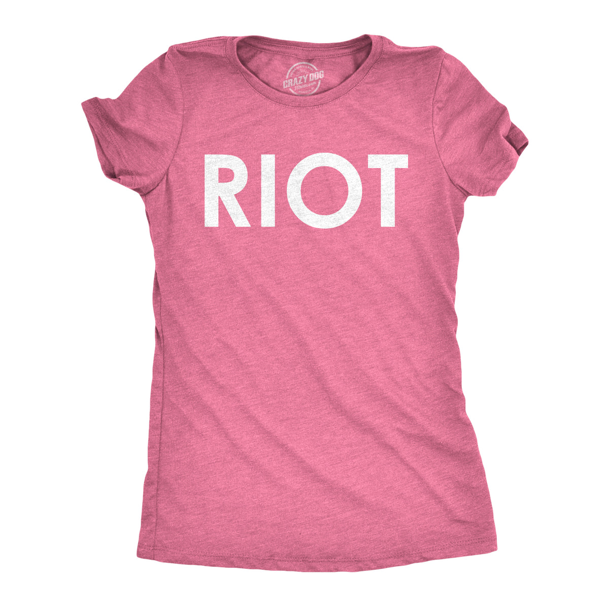 Funny Heather Pink Riot Womens T Shirt Nerdy Political Tee