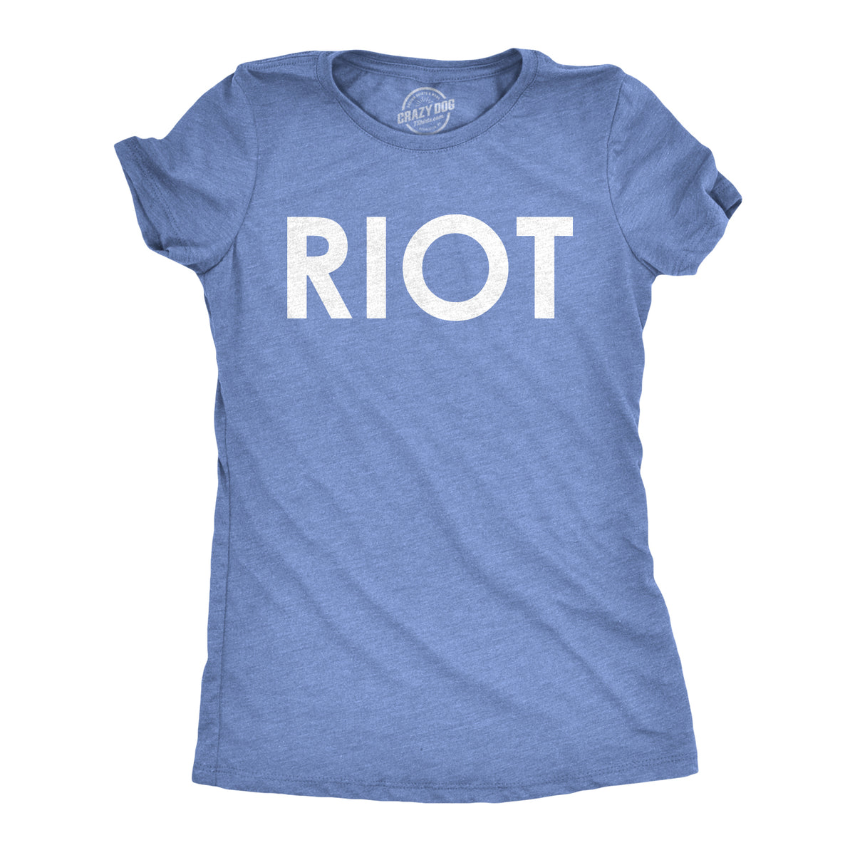 Funny Heather Light Blue Riot Womens T Shirt Nerdy Political Tee