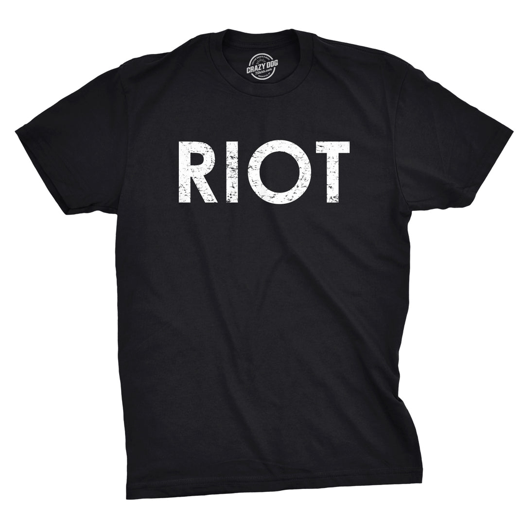 Funny Black Riot Mens T Shirt Nerdy Political Tee