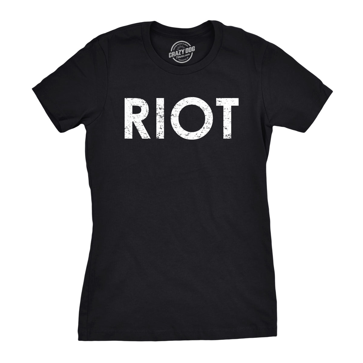 Funny Black Riot Womens T Shirt Nerdy Political Tee