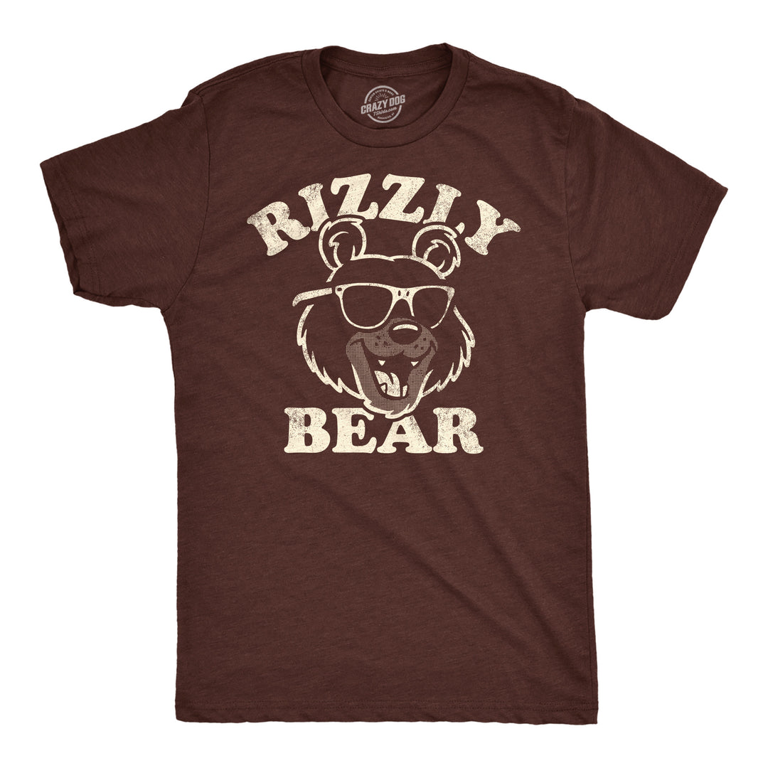 Funny Heather Brown - Rizzly Bear Rizzly Bear Mens T Shirt Nerdy animal sarcastic Tee