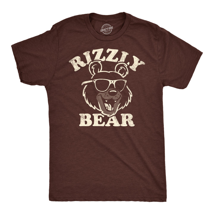 Funny Heather Brown - Rizzly Bear Rizzly Bear Mens T Shirt Nerdy animal sarcastic Tee