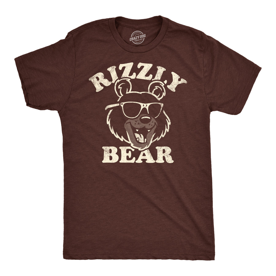 Funny Heather Brown - Rizzly Bear Rizzly Bear Mens T Shirt Nerdy animal sarcastic Tee