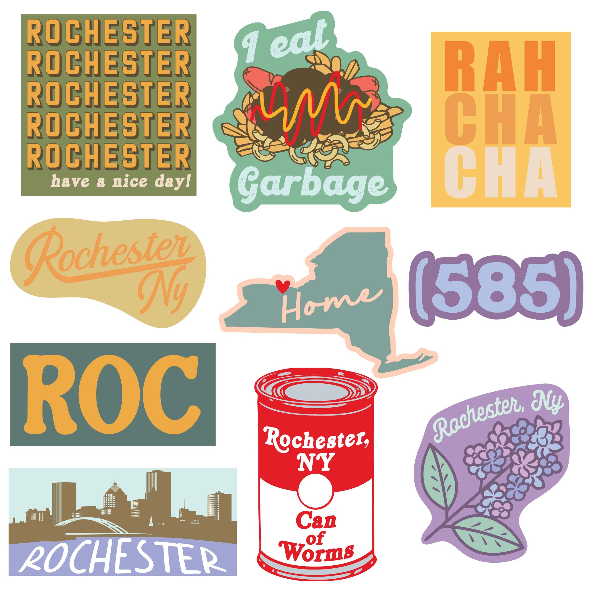 Rochester Stickers – Crazy Dog T-Shirts