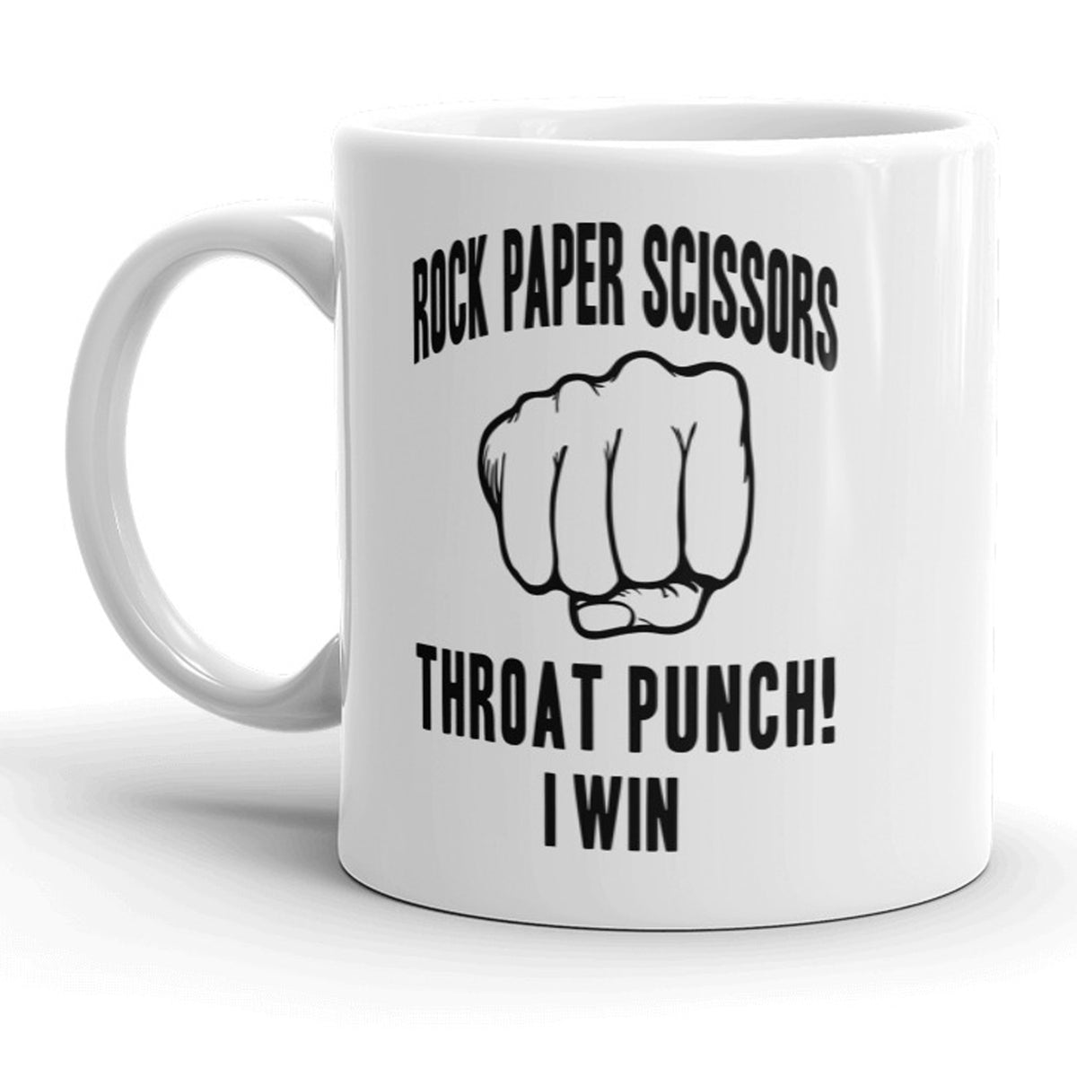 Funny White Rock Paper Scissors Coffee Mug Nerdy Sarcastic Tee