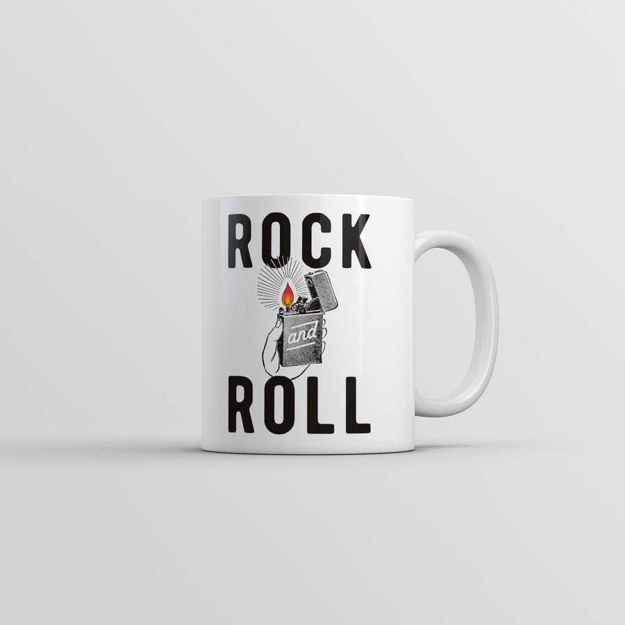 Funny White Rock And Roll Lighter Coffee Mug Nerdy music sarcastic Tee