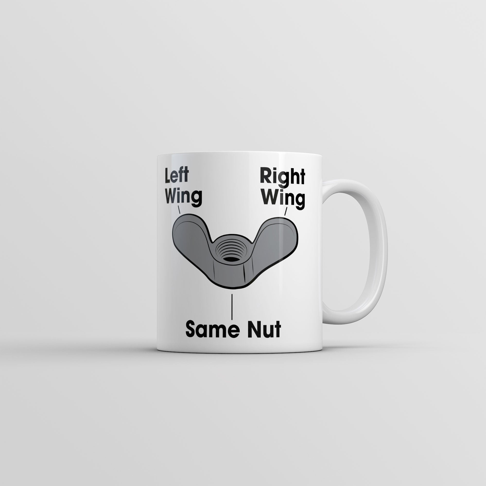 Funny White Left Wing Right Wing Same Nut Coffee Mug Nerdy Political sarcastic Tee