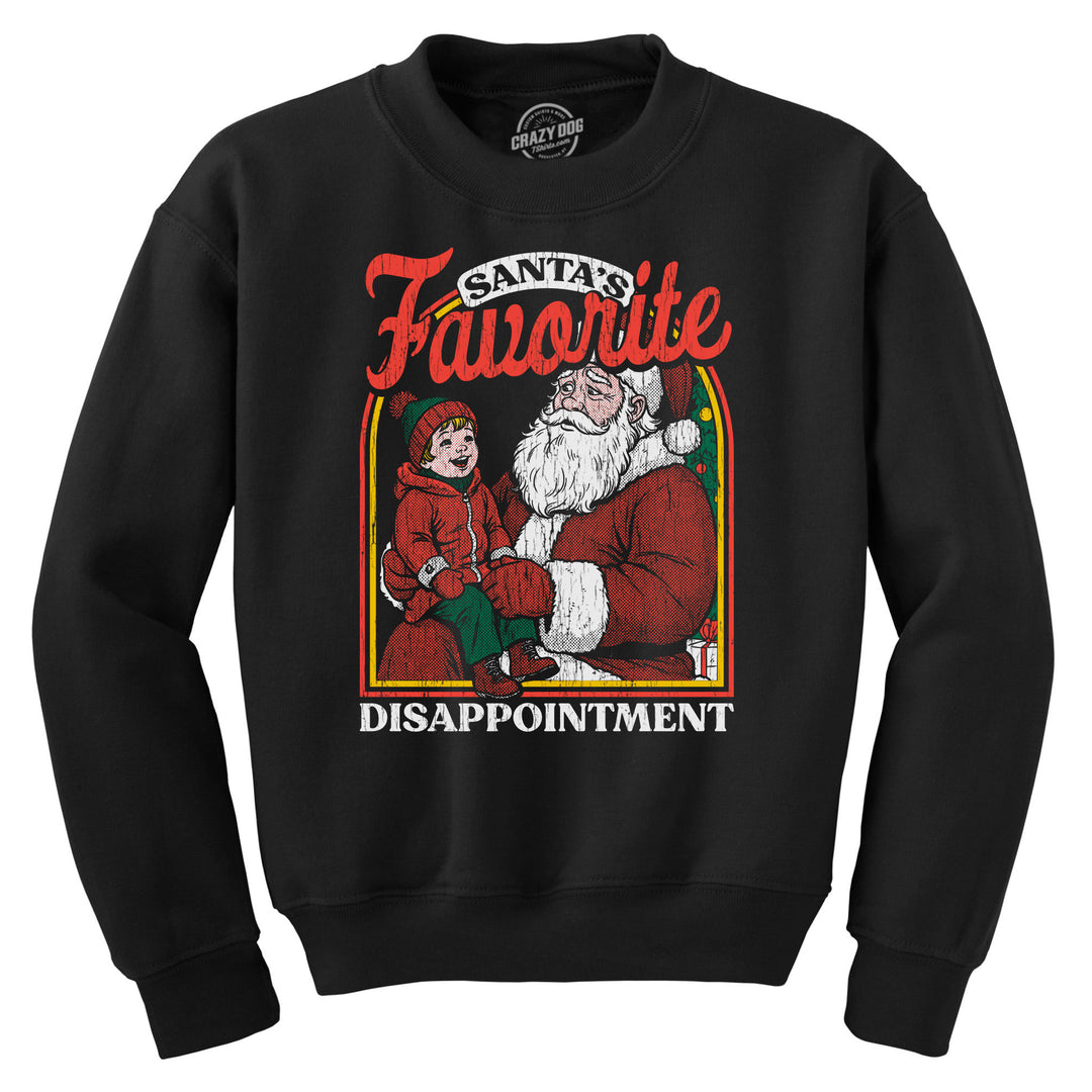 Funny Heather Black - Santas Disappointment Santas Favorite Disappointment Sweatshirt Nerdy Christmas Tee