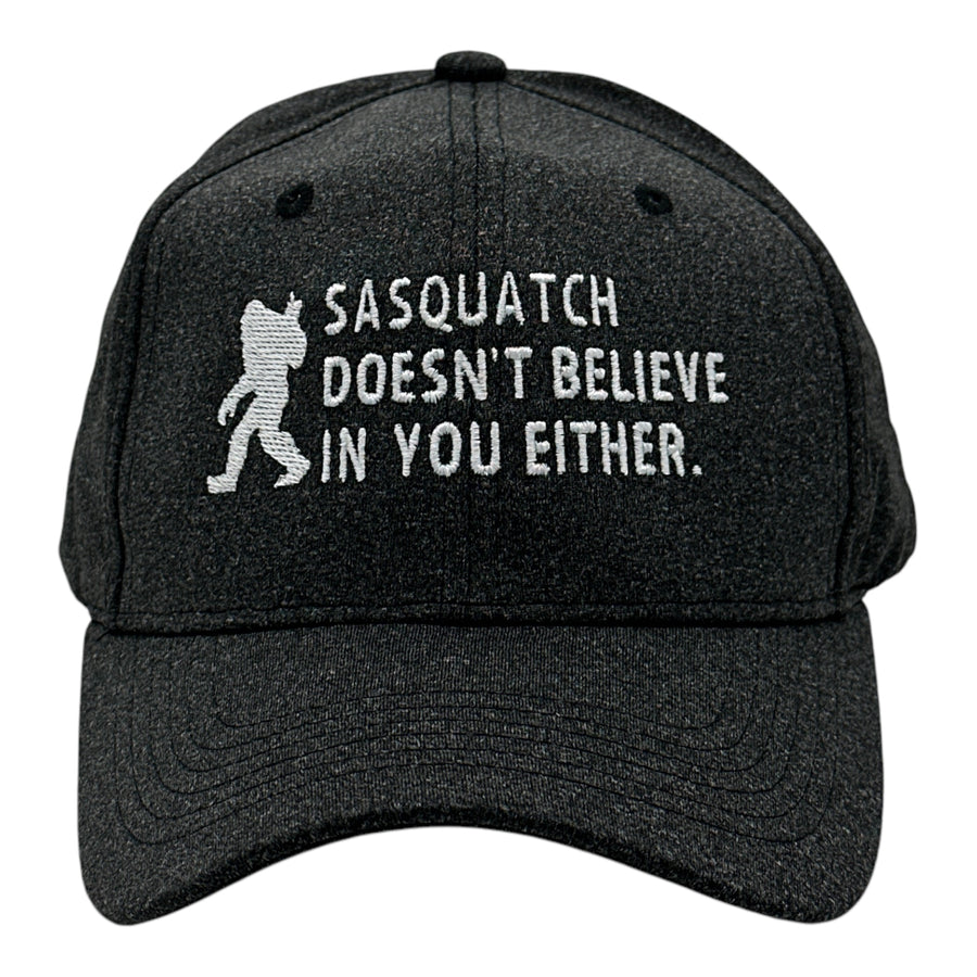 Funny Black - Sasquatch Sasquatch Doesnt Believe In You Either Nerdy sarcastic Tee