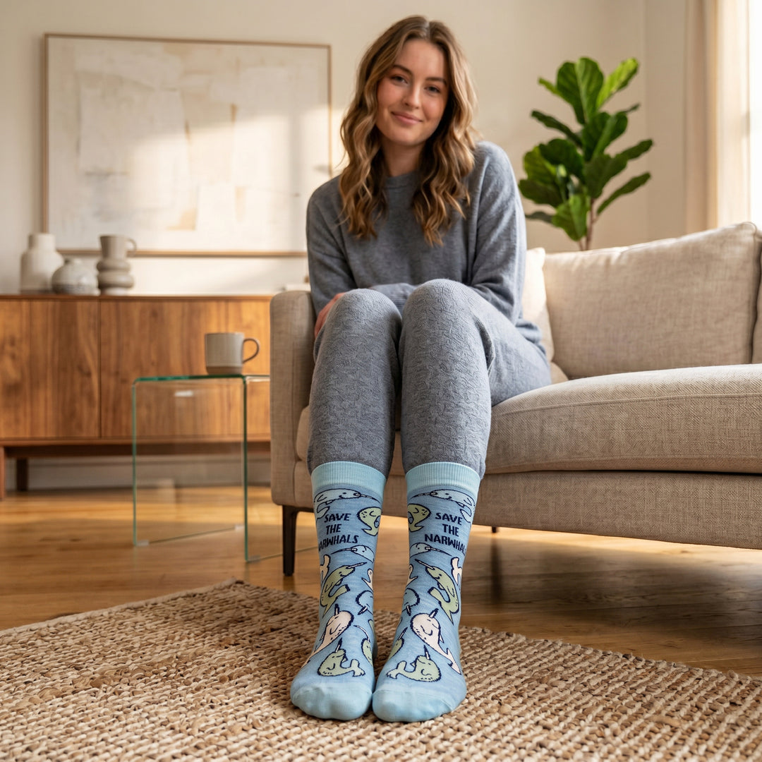 Women's Save The Narwhals Socks