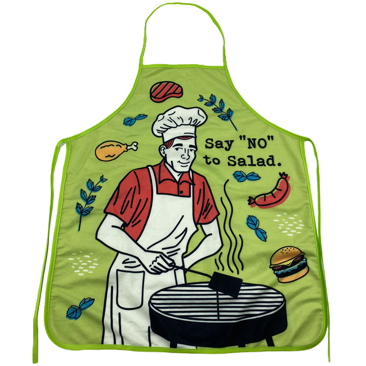 Funny Green Say No To Salad Apron Nerdy Food Tee