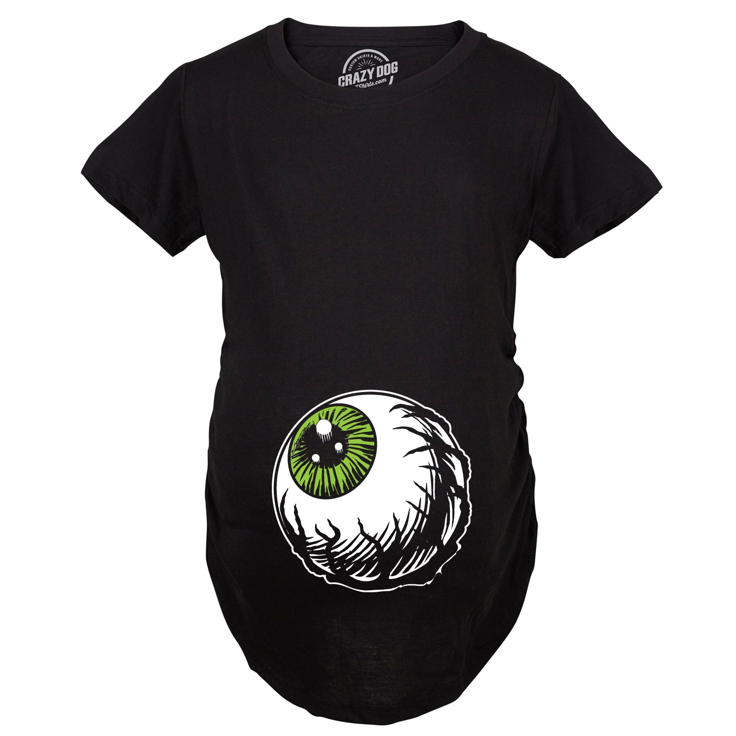 Funny Black Eyeball Maternity T Shirt Nerdy Halloween Tee