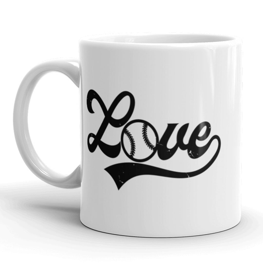 Funny White Baseball Love Coffee Mug Nerdy Tee