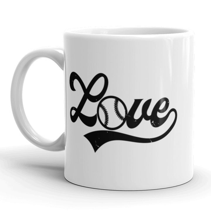 Funny White Baseball Love Coffee Mug Nerdy Tee