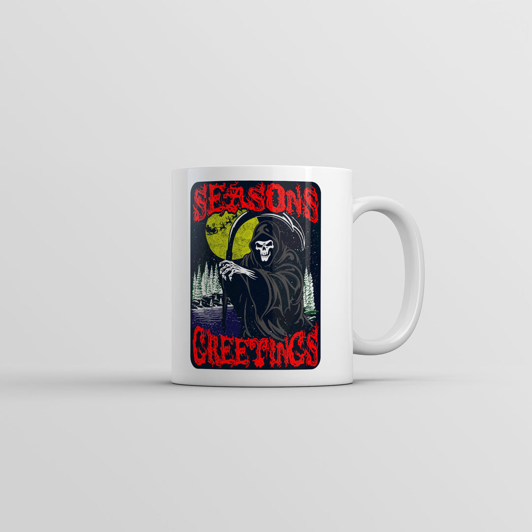 Funny White Seasons Greetings Coffee Mug Nerdy Halloween sarcastic Tee