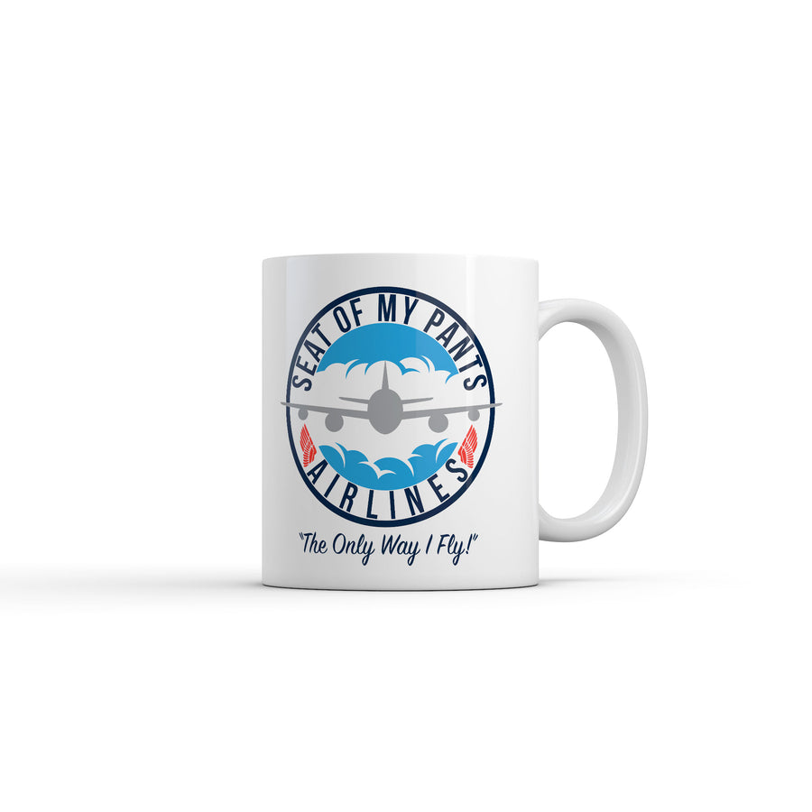 Funny White Seat Of My Pants Airlines Coffee Mug Nerdy Sarcastic Tee