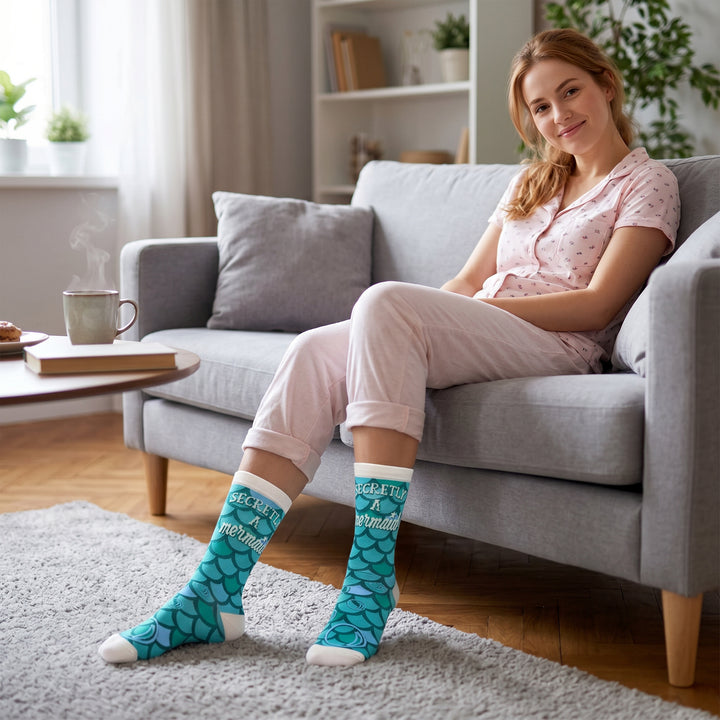 Womens Secretly A Mermaid Socks