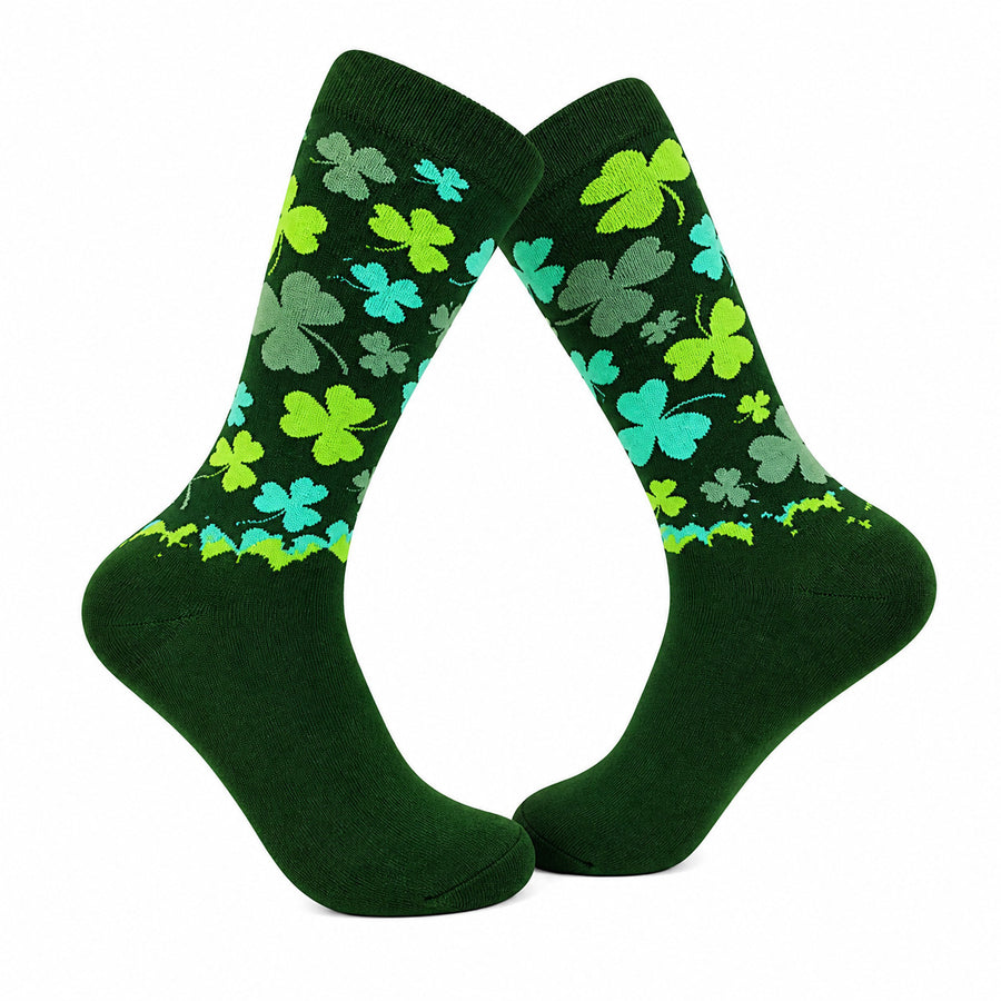 Funny Green Womens Shamrock Sock Nerdy Saint Patrick's Day Tee