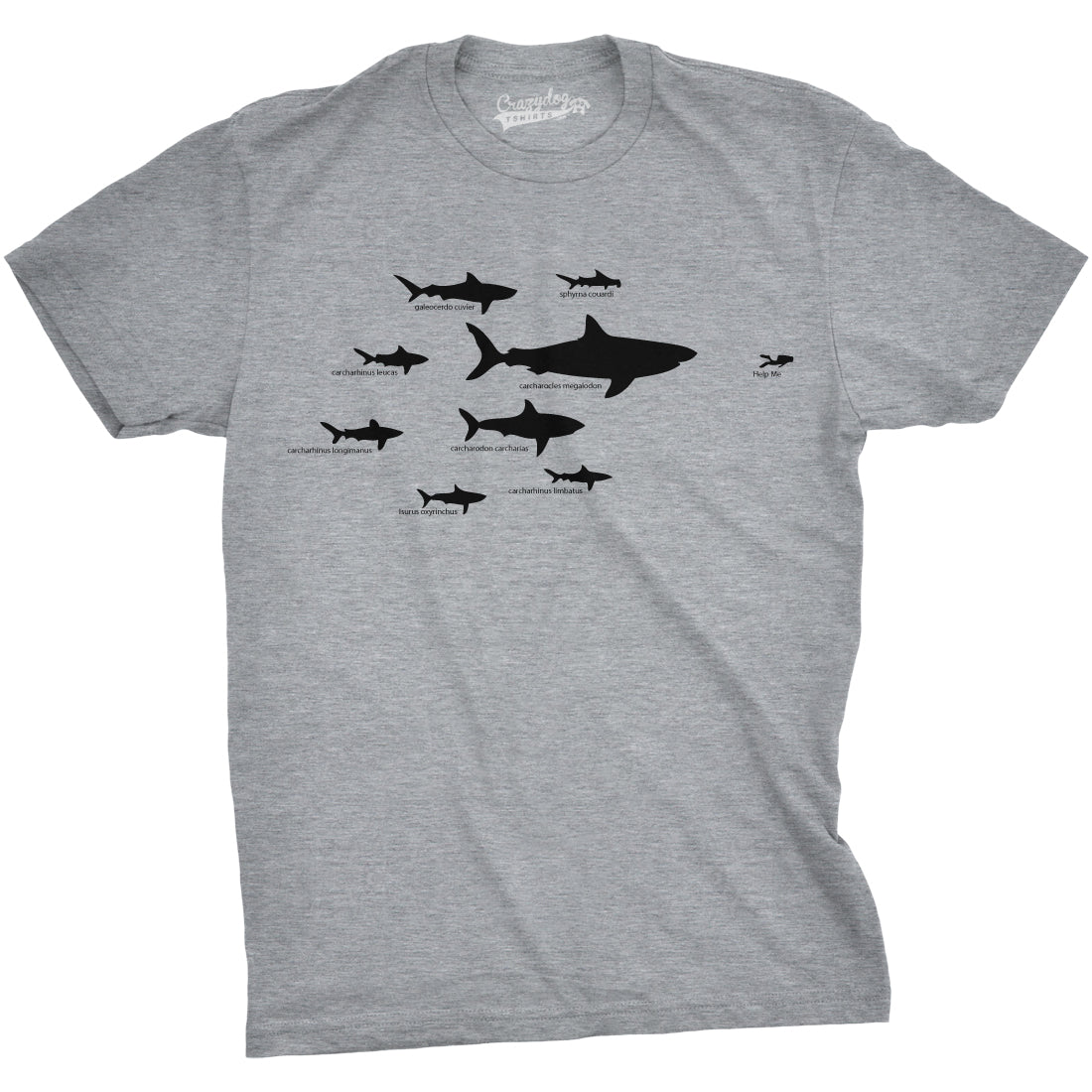 Funny Light Heather Grey - Shark Hierarchy Shark Hierarchy Mens T Shirt Nerdy Shark Week Science Tee
