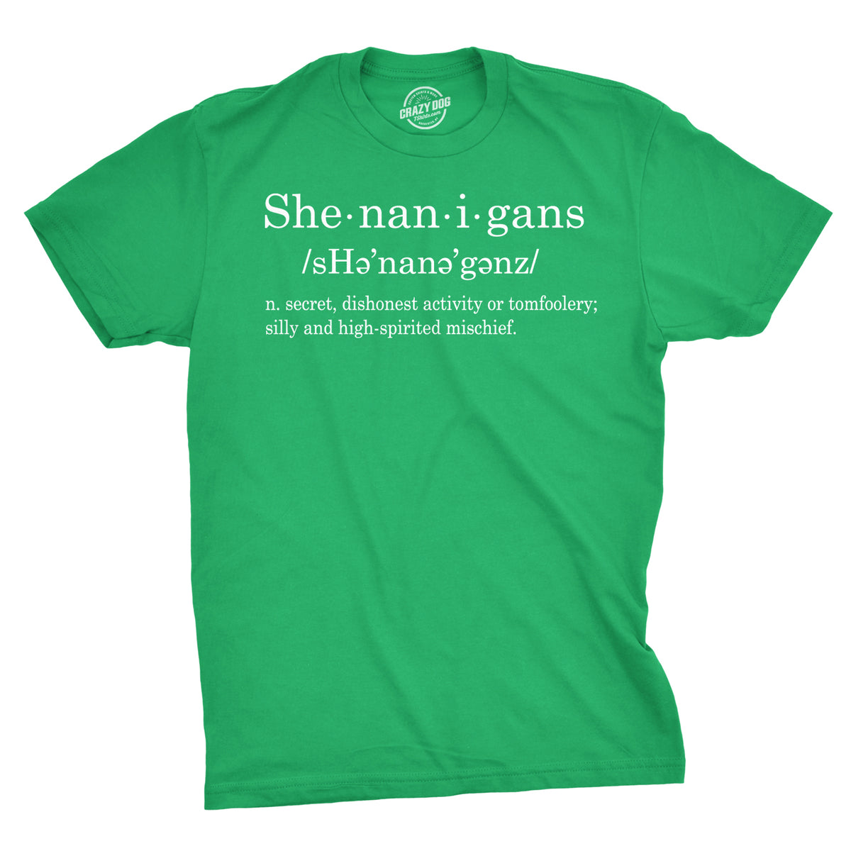 Funny Heather Green - Shenanigan Definition Shenanigans Definition Mens T Shirt Nerdy Saint Patrick&#39;s Day Tee