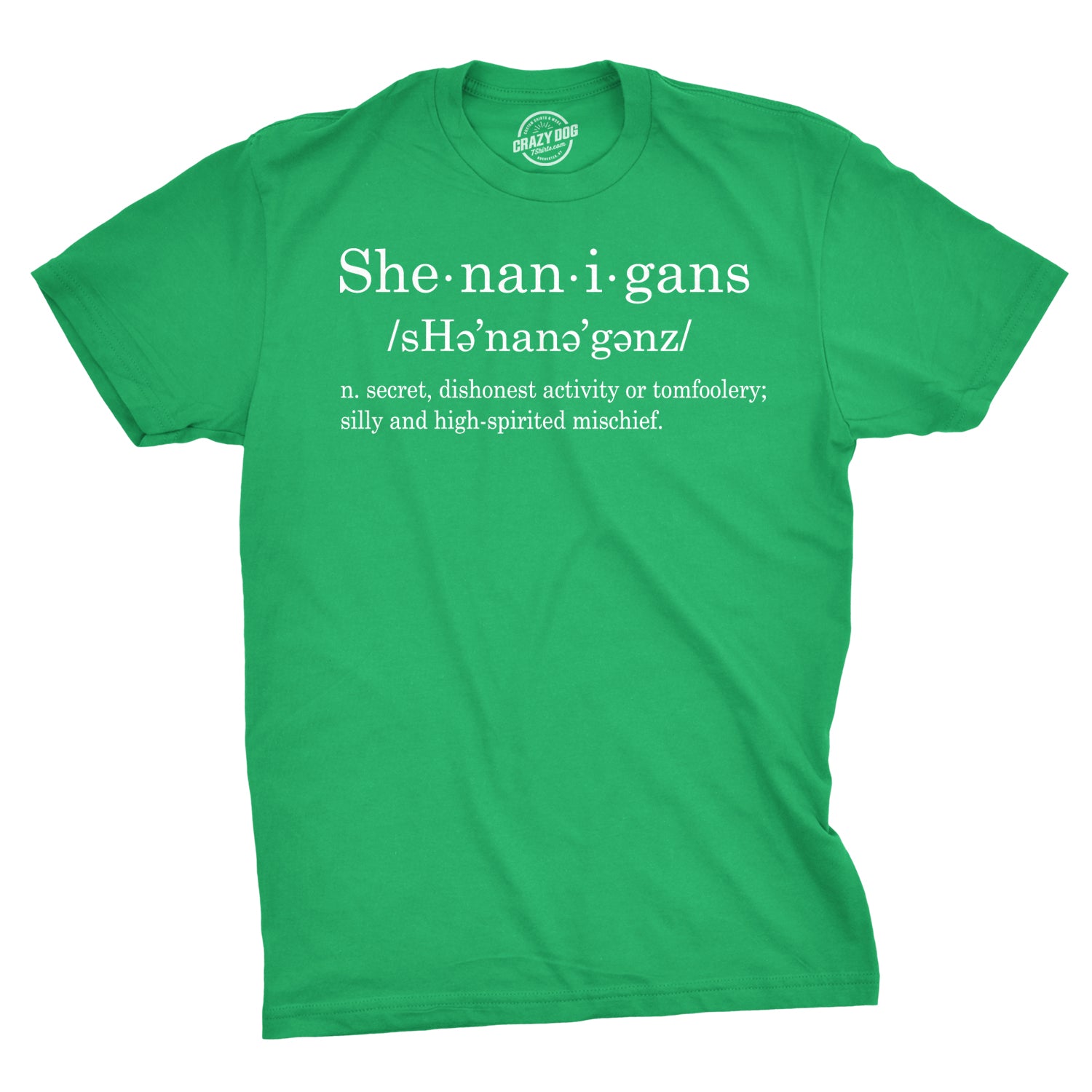Funny Heather Green - Shenanigan Definition Shenanigans Definition Mens T Shirt Nerdy Saint Patrick's Day Tee