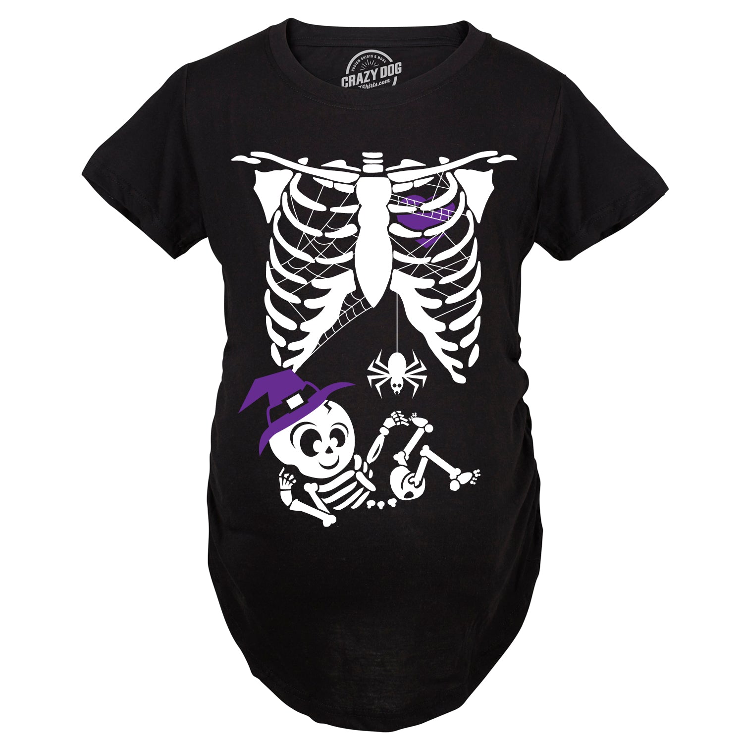 Funny Heather Black  - Witch Witch Baby Maternity T Shirt Nerdy Halloween Tee