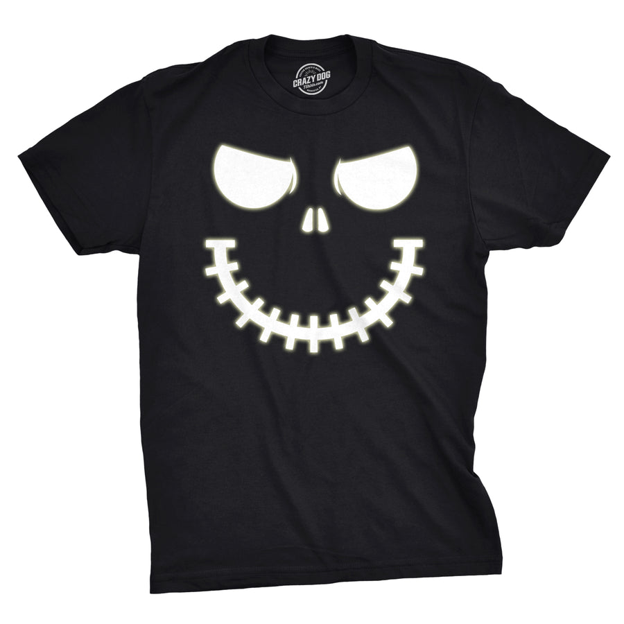 Funny Heather Black - Zipper Glow Skeleton Zipper Pumpkin Face Mens T Shirt Nerdy Halloween Tee