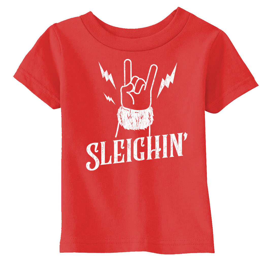 Funny Heather Red - Sleighin Sleighin Toddler T Shirt Nerdy Christmas Tee