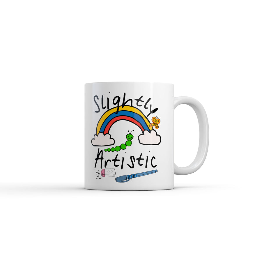 Funny White Slightly Artistic Coffee Mug Nerdy Sarcastic Tee