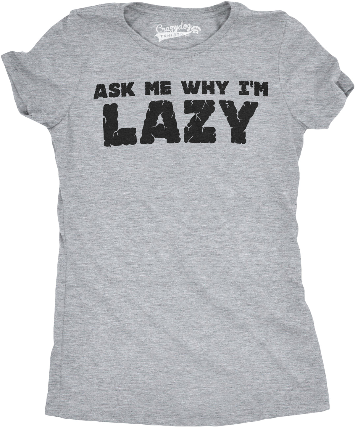 Funny Light Heather Grey Ask Me Why I&#39;m Lazy Sloth Flip Womens T Shirt Nerdy Animal Flip Tee