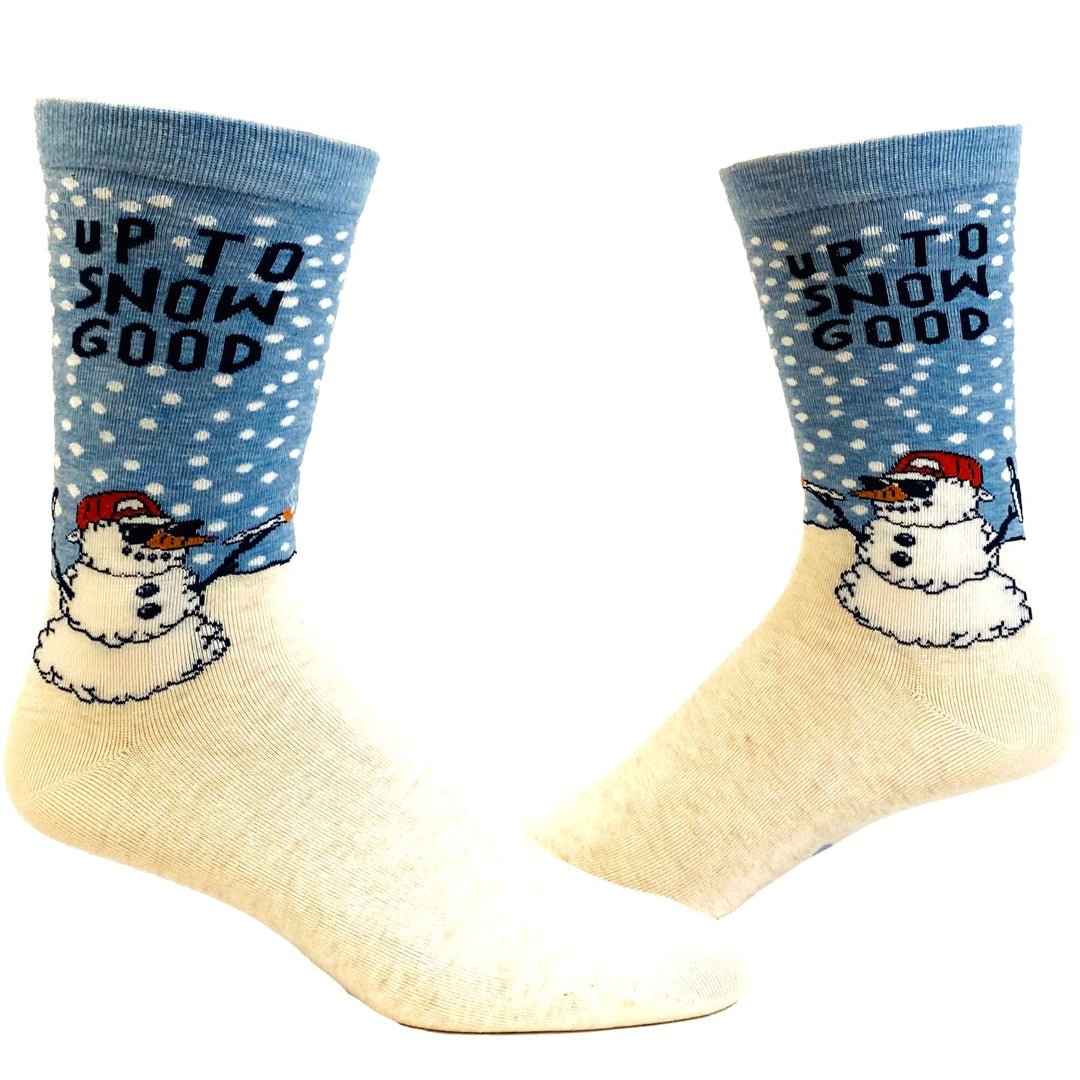 Funny Snow Good Men's Up To Snow Good Sock Nerdy Christmas 420 Tee