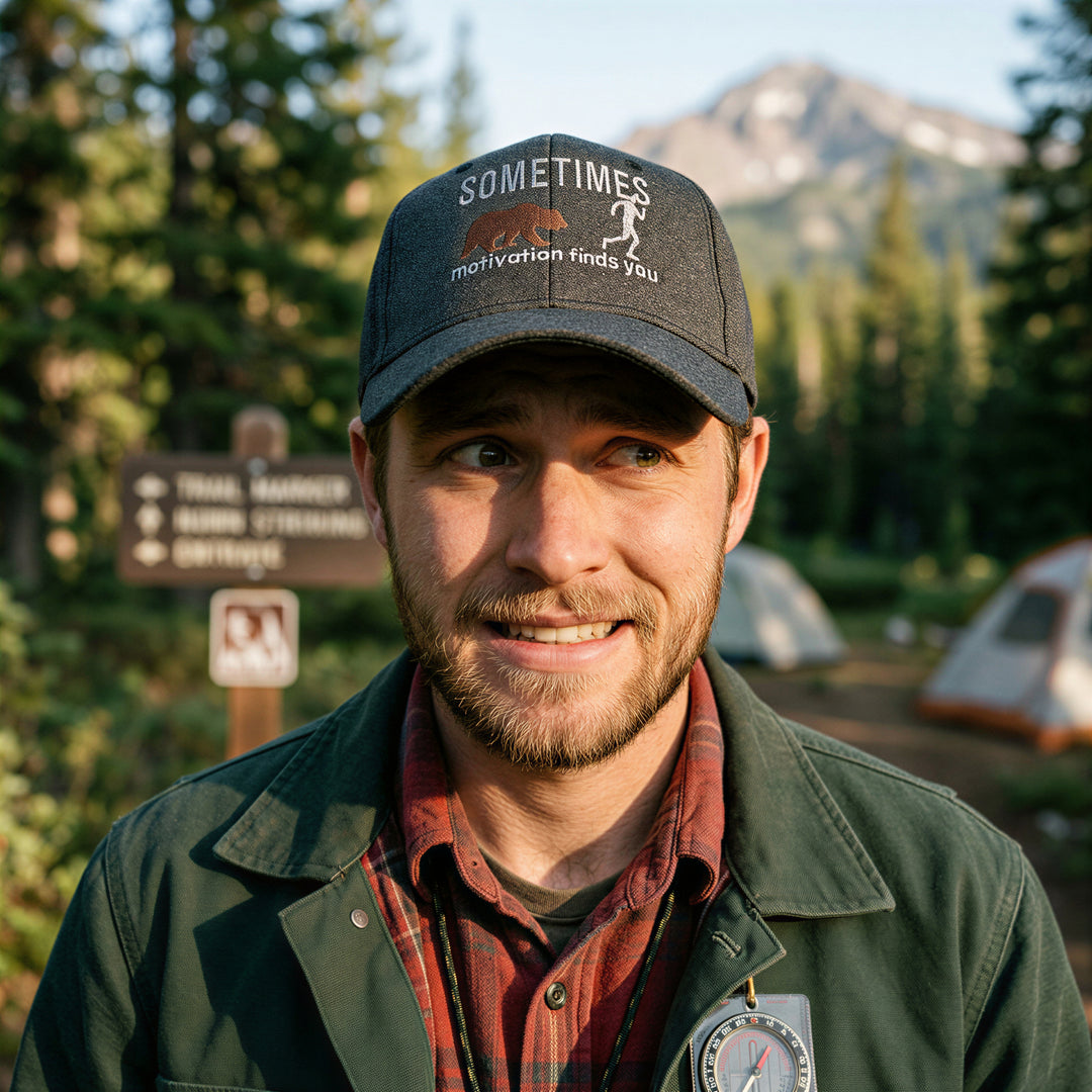 Sometimes Motivation Finds You Bear Hat