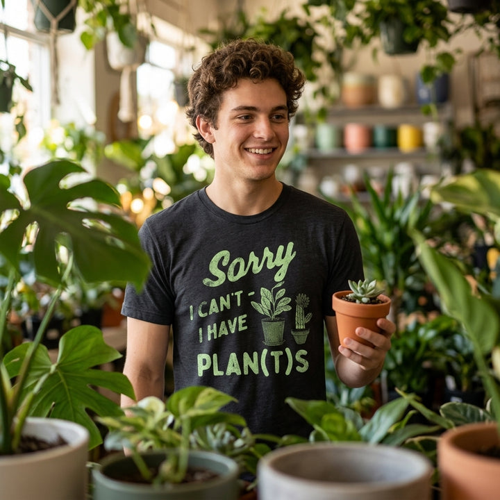 Sorry I Cant I Have Plants Men's T Shirt