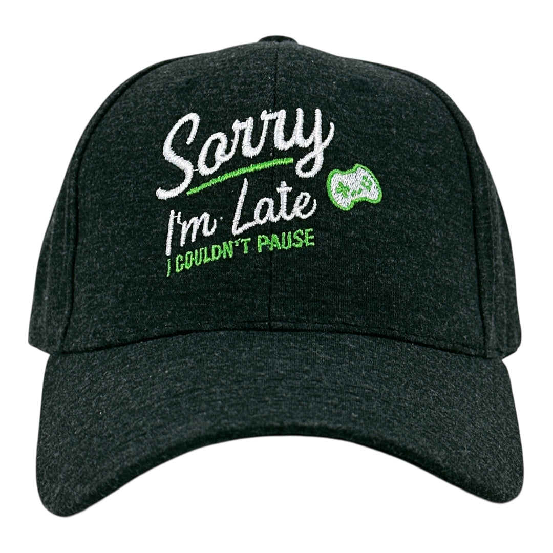 Funny Heather Black - Sorry Im Late Sorry Im Late I Couldnt Pause Nerdy Video Games Tee