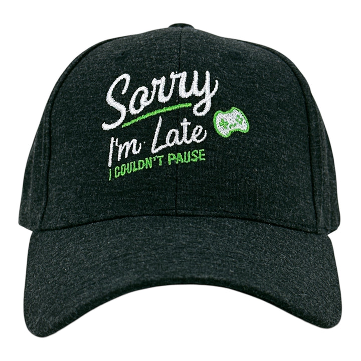 Funny Heather Black - Sorry Im Late Sorry Im Late I Couldnt Pause Nerdy Video Games Tee
